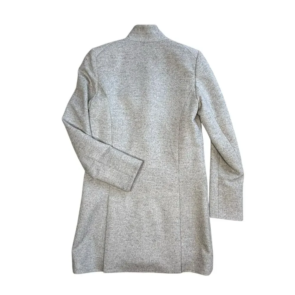 Veronica Beard Light Gray Car Coat Melange Wool Cashmere Size 0